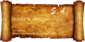 Sulák Attila névjegykártya